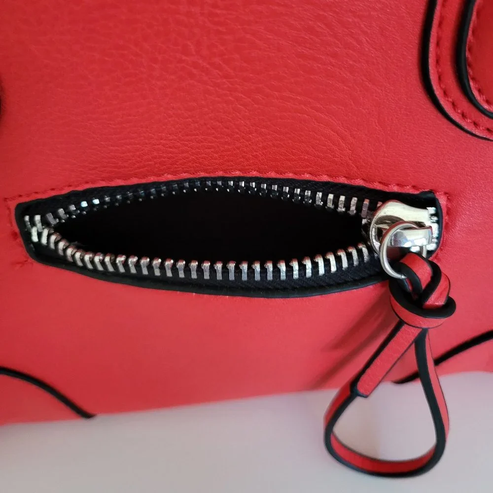 Parfois Red Vegan Faux Leather Medium Cross Body Bag, Tote Handles, GUC - Picture 7 of 12